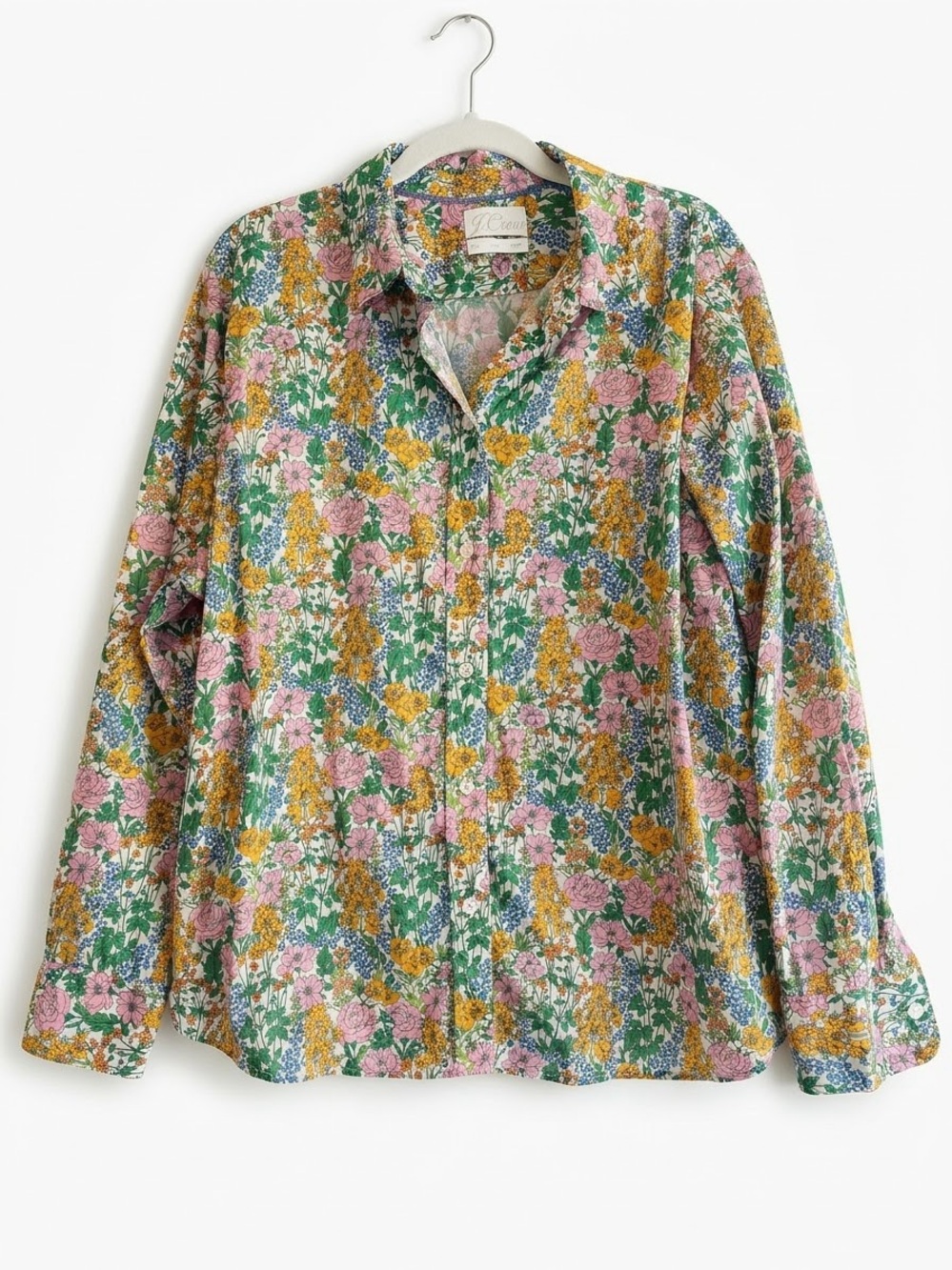 J. CREW Liberty of London Petunia Floral Printed Slim Cotton Button Blouse 22
